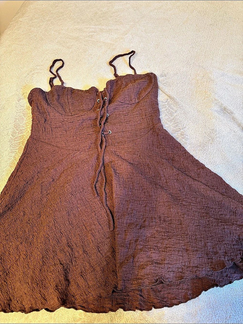 Lace-Up Brown Camisole Like New